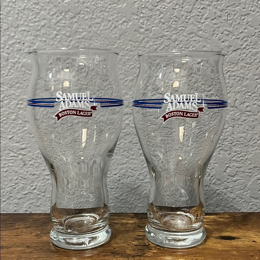 Samuel Adams Boston Lager Beer Glass Logo Set of 2